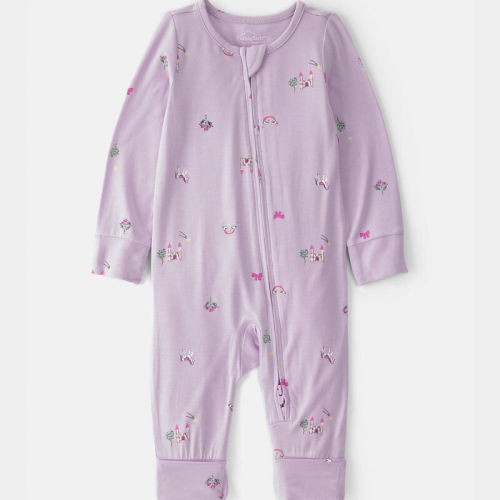 Baby Girl Fairytale 2-Way Zip PurelySoft Sleeper - Purple | Carter’s Oshkosh Canada