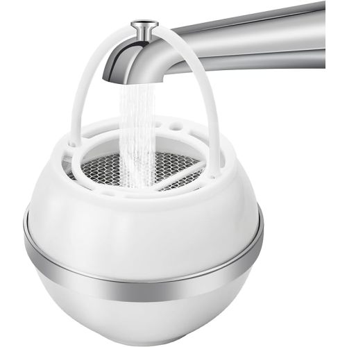 Bath Ball Filter-Bathtub Water Filter Remove Chlorine Improve Water Quality to Softer, Smoother Skin, Shower,BPA Free-2,500 Gallons of Filtration - White