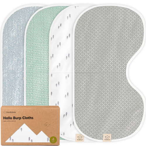 100% Organic Baby Burp Cloths Set For Feeding – KeaBabies