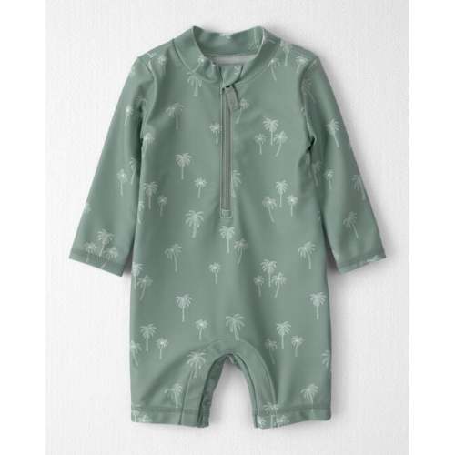 Baby Boy Recycled Long-Sleeve Rashguard Swimsuit in Palm Tree - Little Planet | Carter's