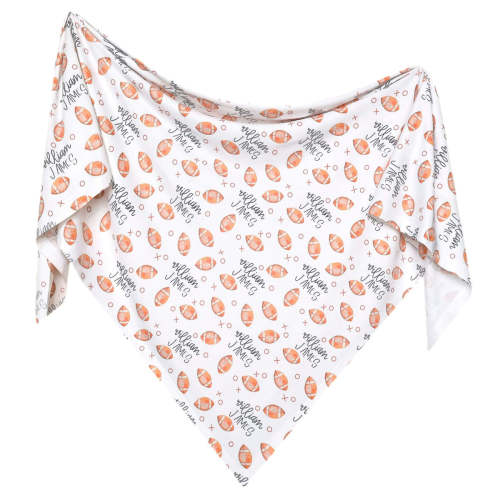 Personalized Baby Name Swaddle Blanket - Football