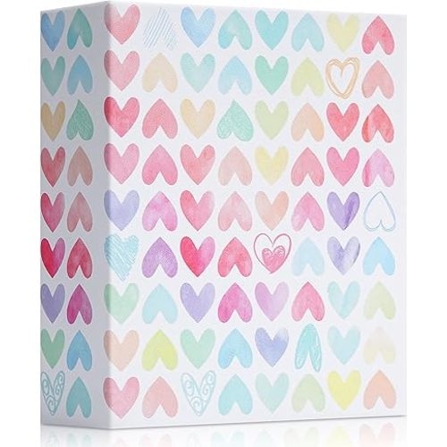 Vienrose Photo Album for 4x6, Picture Album Holds 200 Photos, PU Leather Cover Photo Book for Horizontal Photos, Memory Album for Baby Wedding Graduation Travel, Colorful Love