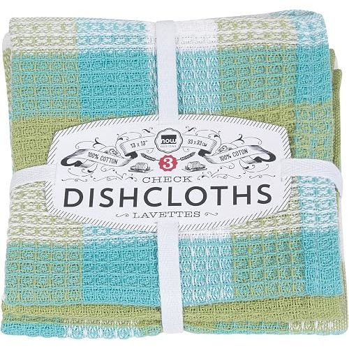 Now Designs Check Dishcloth Set, Leaf