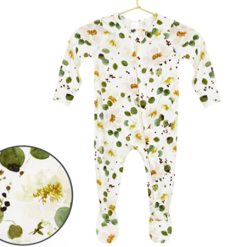 Lou Lou Thea Zipper Footies 0-3M