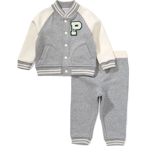 Ralph Lauren Baby Boys Fleece Baseball Jacket & Jogger Pants Set