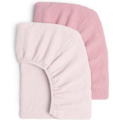 Lulu Moon Muslin Crib Sheets - Fitted Crib Mattress Sheets for Boys and Girl - 28"x 52", 2 Pack