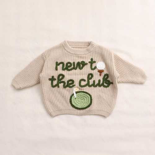 New to The Club Baby Sweater, Newborn Sweater Golf, Golf Sweater for Baby, Baby Football Sweater, Custom Baby Gift,Embroidered Golfer Outfit