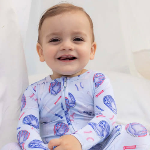 Home Run Zippered Footie