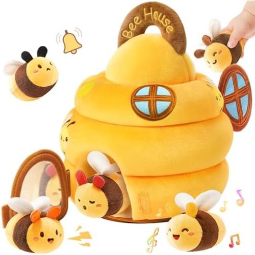 Baby Toys 6-12 Months, Soft Beehive with 5 Sensory Bees Toys
