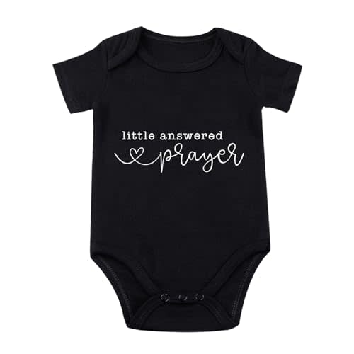 Little Answered Prayer Infant Reveal Ideas Pregnancy Baby Announcement Bodysuit Girl And Boy 0-12M
