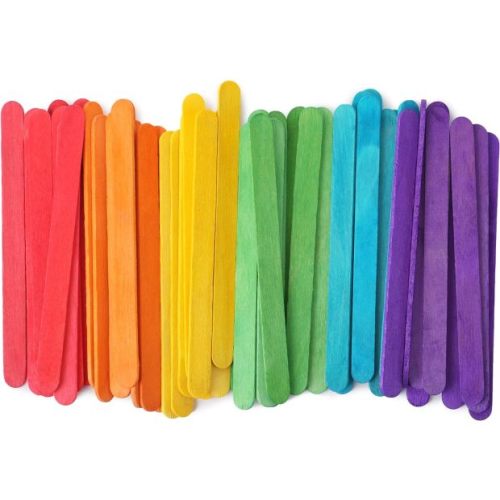 Wooden Rainbow Colored Popsicle Sticks