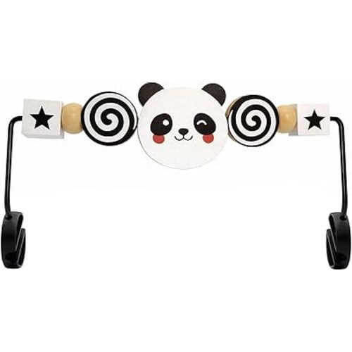 Baby Bouncer Toy Bar, Compatible with Baby Bjorn Bouncer Balance Soft & Bliss, Rotatable Wooden Toy Bar Attachment,Sensory Toy Gifts for Babies All Age (Black and White Style)