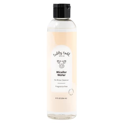 TUBBY TODD Micellar Water - No-Rinse Baby Cleansing Water for Sensitive Skin - Gentle Face and Body Cleanser - Fragrance Free