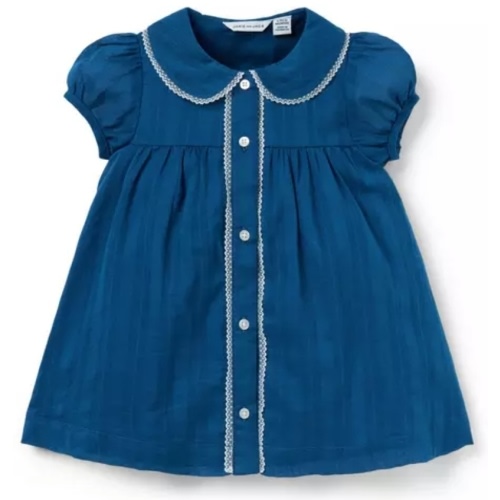 Baby Damselfly Blue Baby Textured Stripe Collar Dress by Janie and Jack