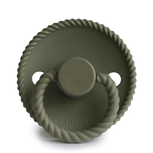 FRIGG Round Pacifier - Rope Silicone Size 1 - Olive