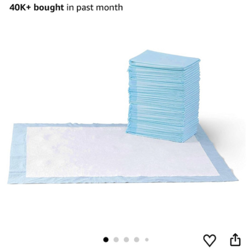 Amazon Basics Puppy Pads with Quick-Dry 5-Layer Leak-Proof Design Pack of 40