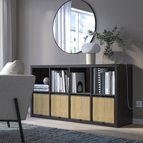 KALLAX Shelf unit - black-brown 30 1/8x57 5/8 "