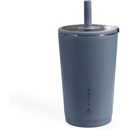 HydroJug Everyday Tumbler 14 oz – Ceramic-Lined Insulated Tumbler with Straw and Soft-Touch Lid, Cup Holder Friendly, Double-Wall Vacuum Insulation, Reusable Travel Cup – Cascade