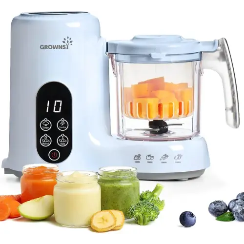 Grownsy Baby Food Maker, Steamer & Blender Baby Food Processor, Blue