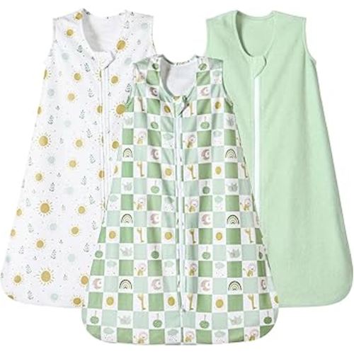 PHF 3 Pack Warm Micro-Fleece Baby Sleep Sack 6-12 Months, Soft Baby Wearable Blanket, 2-Way Zipper Sleeping Bags, Comfy Toddler Sleeping Sack for Boys, Medium Size, Animal