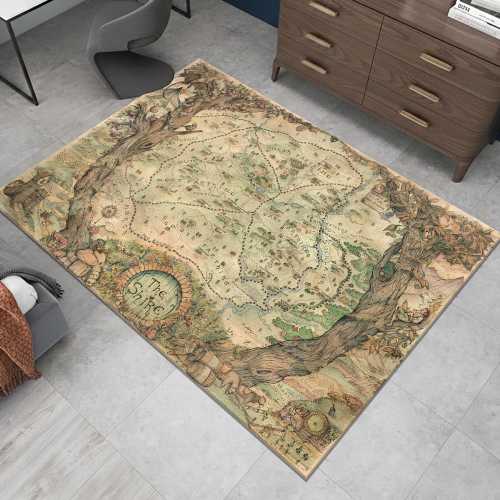 The Shire Rug, Hobbiton Map Rug, Middle Earth Map Rug, Fantasy World Map, Popular Rug, Movie Decor, Area Rugs, Boys Room Rug, Gifts for Her