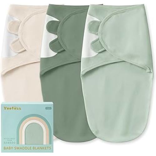 Yoofoss Baby Swaddle for Newborns 0–3 Months, Adjustable Soft & Breathable Swaddles,Noiseless Closure Swaddle Sleep Sack, Durable & Snug Fit