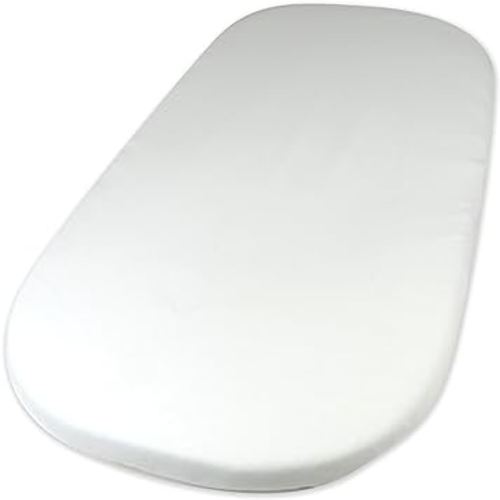 HonestBaby Organic Cotton Fitted Bassinet Sheet, White, 15” x 33”