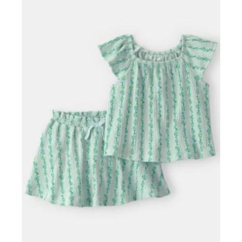 Baby Girls' Vine Short-Sleeve Top & Skirt, 2-Piece Set