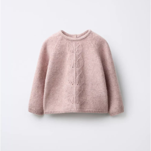 LEAF KNIT SWEATER - Light pink | ZARA United States
