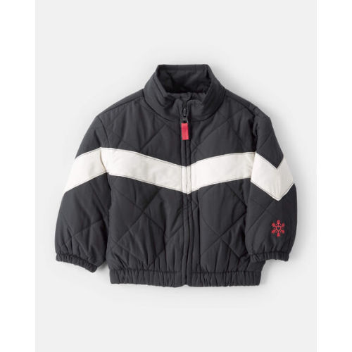 Baby Girl Color Block Puffer Jacket - Black - Carter's | Carter's