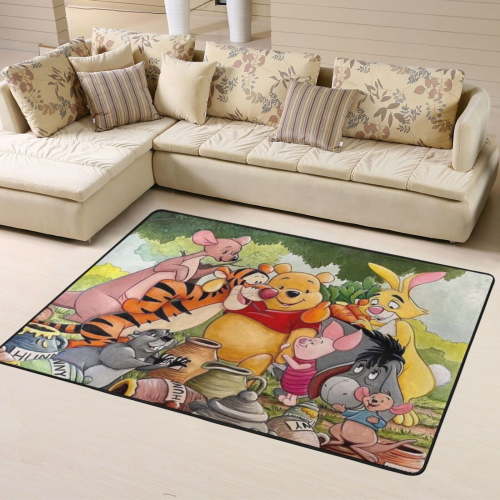 Area Rugs Soft Non-Slip Floor Mats Winnie The Pooh Carpets Doormat for Living Room Bedroom Decor 63"x48"