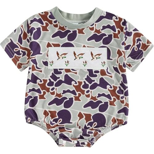 Pudcoco Baby Boys Romper Mallard Duck Hunting Baby Summer Clothes Short Sleeve T-shirt Bodysuit