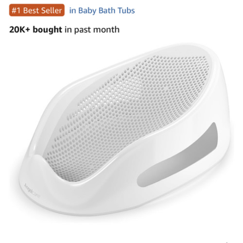 Angelcare Baby Bath Support (Gray) | Ideal for Babies Less Than 6 Months Old