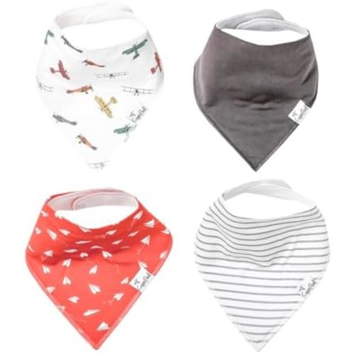 Copper Pearl Baby Bibs 4 Pack, Printed Bandana Drool Bibs for Baby Girl & Boy, Soft Cotton Drooling Teething Bibs