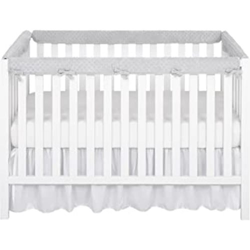 Addcean Crib Rail Covers for Teething | 4-Piece Baby Crib Teething Guard Rail Covers Anti-Collision, Crib Rail Protector from Chewing Suit for Most Full-Size Cribs (Grey)