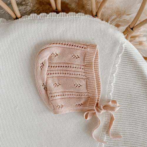 Margot Knit Bonnet - Pink Lemonade