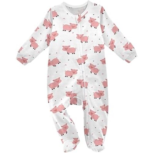 JHKKU Baby One-Piece Footies Newborn Rompers Cotton Footed Pjs for Sleep Play Boys Girls 0-24M
