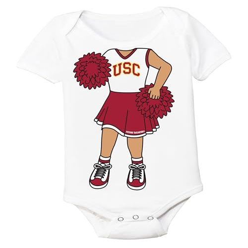 USC Trojans Southern California Heads Up Cheerleader Baby Bodysuit