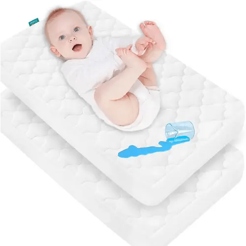 2 Bassinet Mattress Covers 36"×18", Extra Waterproof Layer
