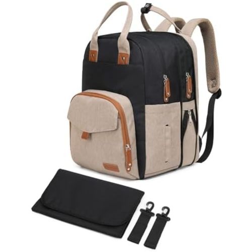 Qualyphant Extra Large Diaper Bag Backpack for 2 Kids Expandable 26-36L