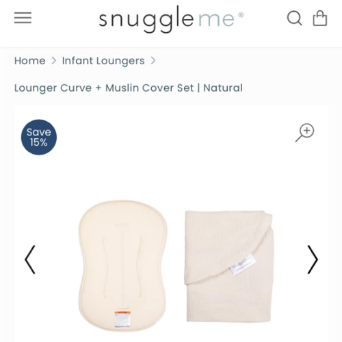 Lounger Curve + Muslin Cover Set | Natural