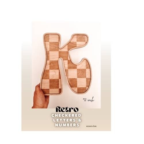Boys Room Decor Large Checkered Letter, Boys Skater Nursery Wall Art, Checkered Neutral Nursery Decor, Rad Little Dude bedroom, Brother Room