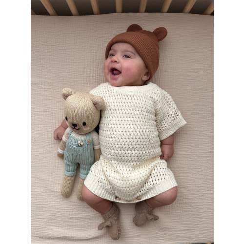 Crochet Knit Romper - Cream