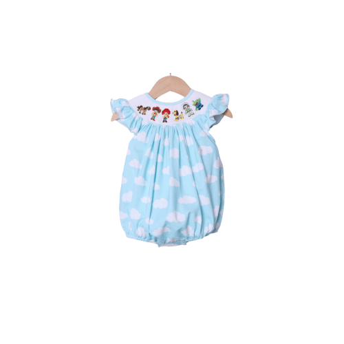 Smocked Cowboy and Friends Cloud Bishop Bubble