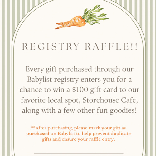 EACH GIFT PURCHASED ENTERS YOU TO WIN A $100 GIFT CARD TO STOREHOUSE!