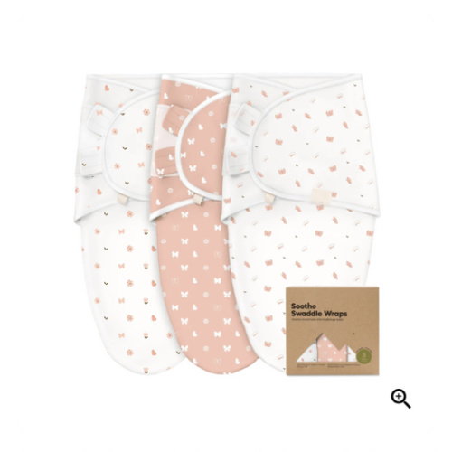 3 Pack Organic Cotton Baby Swaddle Sack with Hook-and-Loop Closure