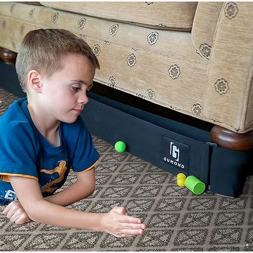 One Size Fits Some Toy Blocker for Under Couch and Bed - Works on Carpet - NO Glue | Pet Bed Bumper | Couch Gap Blocker