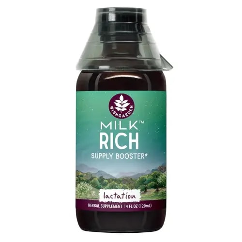 WishGarden Herbs Milk Rich with Goats Rue and Fenugreek - Herbal Lactation Support Supplement, Breast Milk Supply Boost and Breastfeeding Supplement to Increase Milk Flow Quality and Production, 4oz
