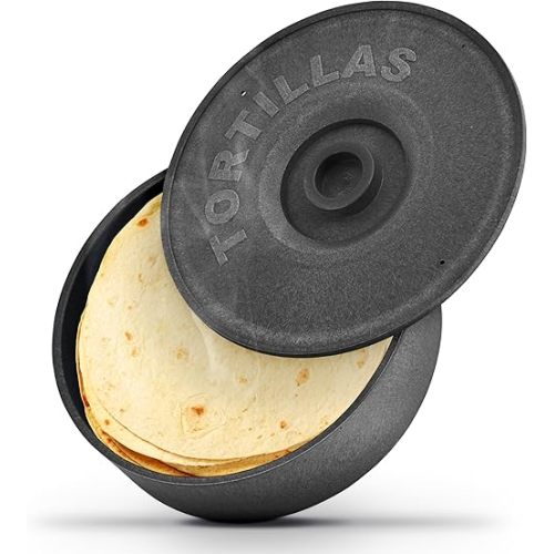 8.5" Large Tortilla Warmer, Dishwasher & Microwave Safe Tortilla Holder with Lid, BPA Free Plastic Tortilla Steamer for Taco Bar, Durable Tortilla Storage Container for Restaurants, Bars, & Parties