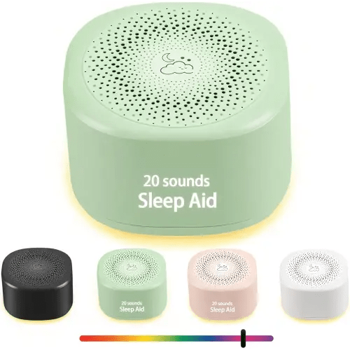 Travel White Noise Sound Machine 20 Sounds, Portable Sound Machine for Adults Sleep, Mini Sleep Aid with Adjustable Volume, 3 Timers, Colorful Night Light, Rechargeable for Baby, Home, Registry Gift